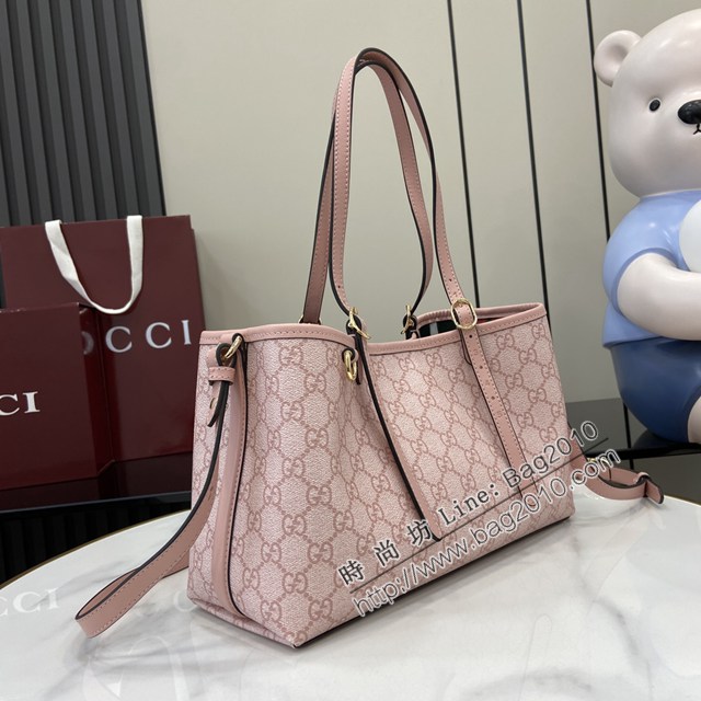 Gucci專櫃古馳最新款購物袋GG圖案條紋織大號肩背包 jh2629型號：815214